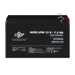 Акумулятор AGM LogicPower LPM 12V 7.5 Ah